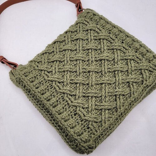 Irish Adventure Bag Crochet Pattern – Cabled Messenger Tote (PDF)