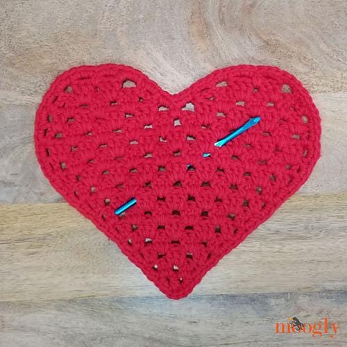 Heart Shaped Cloth Pattern PDF - Easy Crochet Washcloth Dishcloth