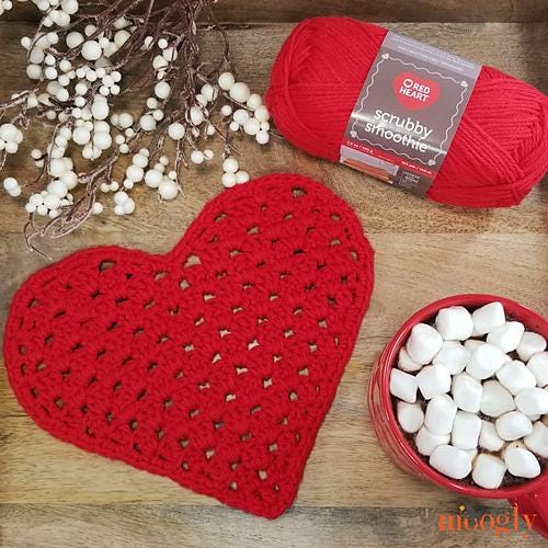 Heart Shaped Cloth Pattern PDF - Easy Crochet Washcloth Dishcloth