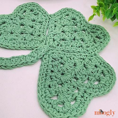Easy Crochet Clover Shaped Cloth Pattern PDF