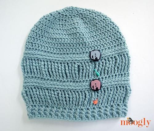 Ups And Downs Slouchy Beanie Crochet Pattern Aran Yarn Textured PDF