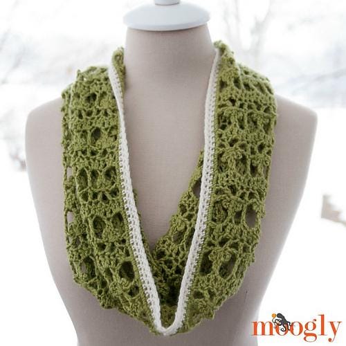 Lucky Day Cowl Pattern - Crochet DK Yarn Intermediate Lace Buttonholes PDF