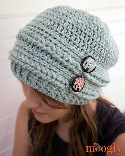 Ups And Downs Slouchy Beanie Crochet Pattern Aran Yarn Textured PDF