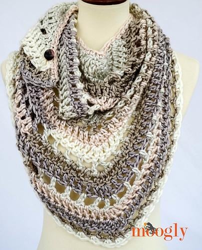 Brown Butter Shawl Crochet Pattern PDF - Bulky Yarn - Advanced Beginner - Teen To Adult - Reversible & Seamless - Top Down Triangle